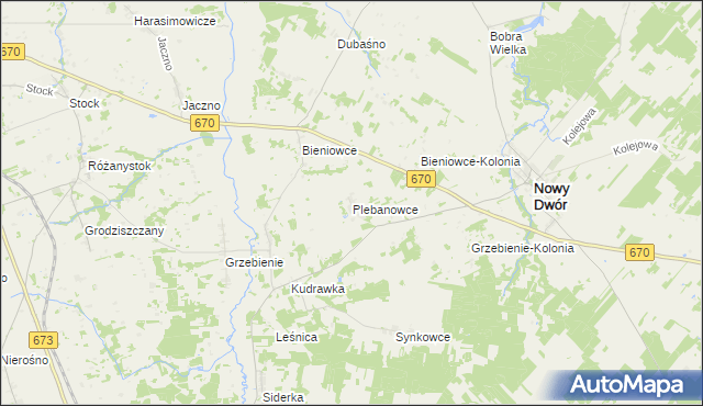 mapa Plebanowce gmina Nowy Dwór, Plebanowce gmina Nowy Dwór na mapie Targeo