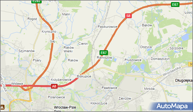 mapa Ramiszów, Ramiszów na mapie Targeo