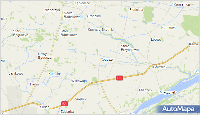 mapa Roguszyn gmina Czerwińsk nad Wisłą, Roguszyn gmina Czerwińsk nad Wisłą na mapie Targeo