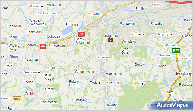 mapa Rzozów, Rzozów na mapie Targeo