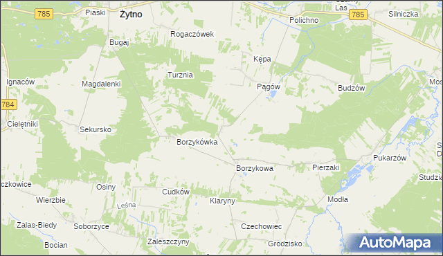 mapa Sady gmina Żytno, Sady gmina Żytno na mapie Targeo