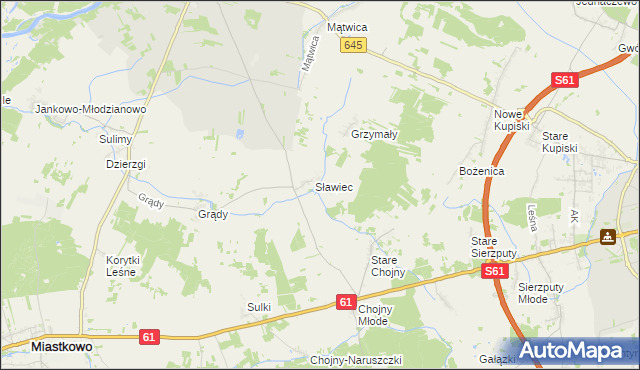 mapa Sławiec Dworski, Sławiec Dworski na mapie Targeo