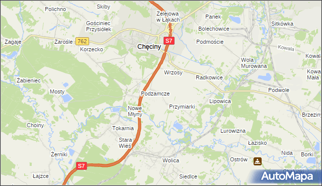 mapa Starochęciny, Starochęciny na mapie Targeo