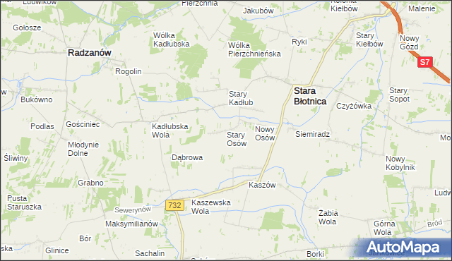 mapa Stary Osów, Stary Osów na mapie Targeo