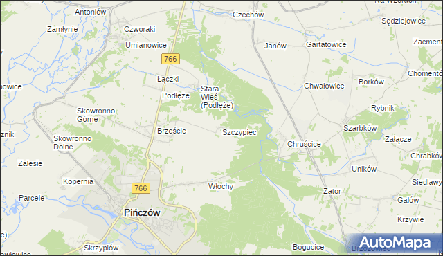 mapa Szczypiec, Szczypiec na mapie Targeo