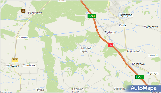 mapa Tarnowa Łąka, Tarnowa Łąka na mapie Targeo