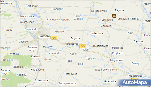 mapa Waganowice, Waganowice na mapie Targeo