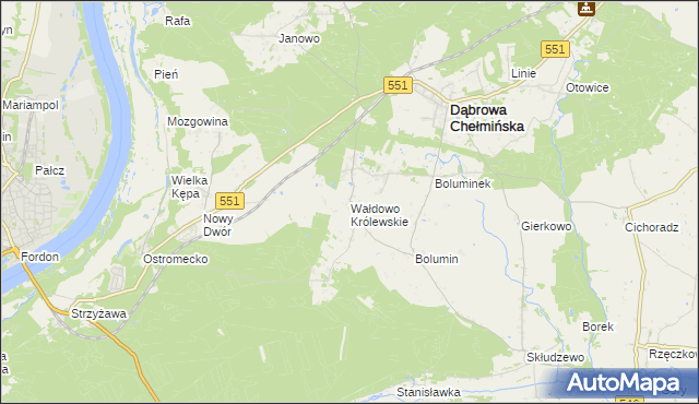 mapa Wałdowo Królewskie, Wałdowo Królewskie na mapie Targeo