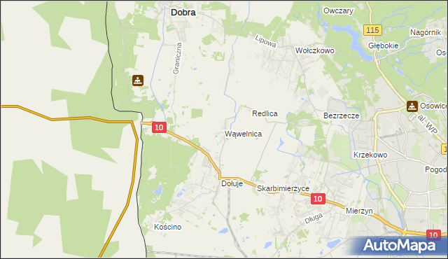 mapa Wąwelnica, Wąwelnica na mapie Targeo