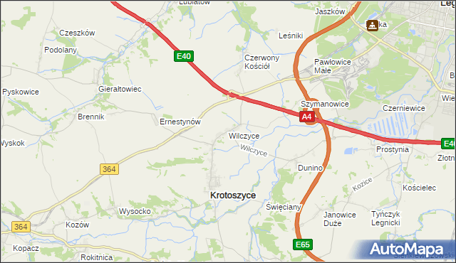 mapa Wilczyce gmina Krotoszyce, Wilczyce gmina Krotoszyce na mapie Targeo