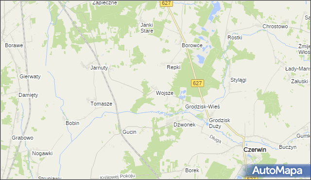 mapa Wojsze, Wojsze na mapie Targeo