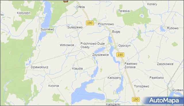 mapa Zbyszewice, Zbyszewice na mapie Targeo