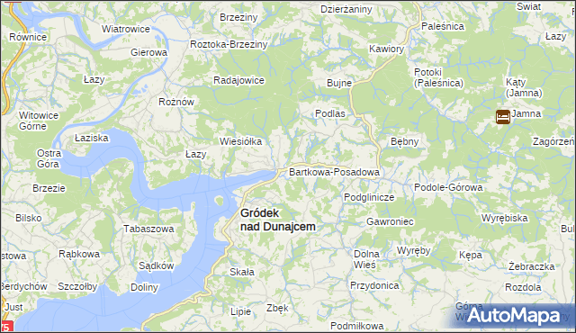 mapa Bartkowa-Posadowa, Bartkowa-Posadowa na mapie Targeo