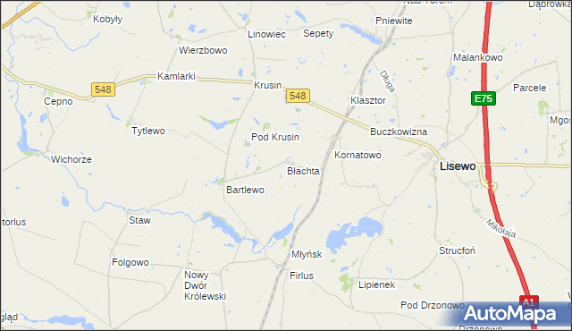 mapa Błachta, Błachta na mapie Targeo