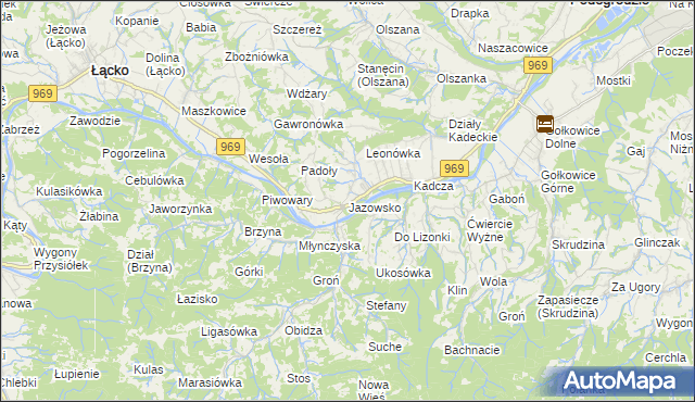 mapa Jazowsko, Jazowsko na mapie Targeo