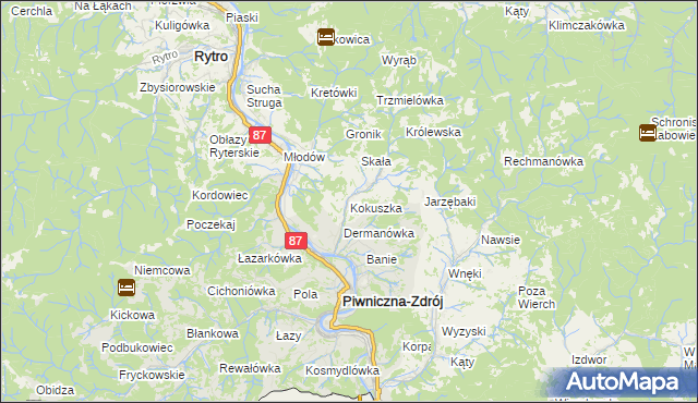 mapa Kokuszka, Kokuszka na mapie Targeo