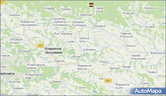 mapa Kołkówka, Kołkówka na mapie Targeo