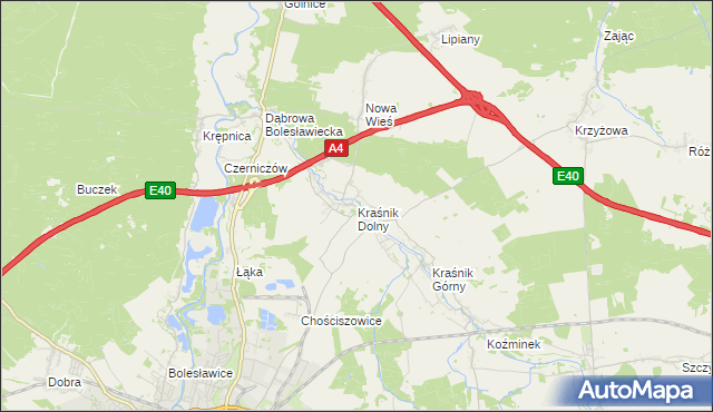 mapa Kraśnik Dolny, Kraśnik Dolny na mapie Targeo