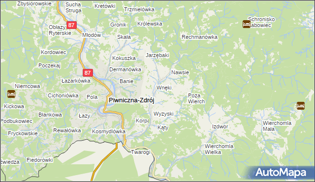 mapa Łomnica-Zdrój, Łomnica-Zdrój na mapie Targeo