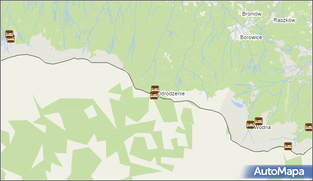 mapa Odrodzenie gmina Podgórzyn, Odrodzenie gmina Podgórzyn na mapie Targeo