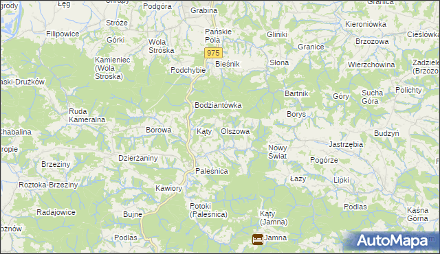 mapa Olszowa gmina Zakliczyn, Olszowa gmina Zakliczyn na mapie Targeo