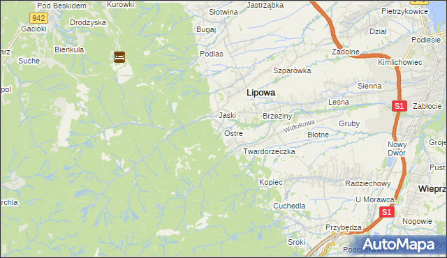 mapa Ostre, Ostre na mapie Targeo