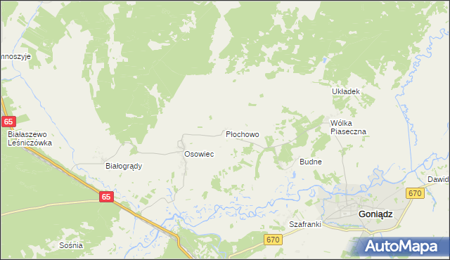 mapa Płochowo, Płochowo na mapie Targeo
