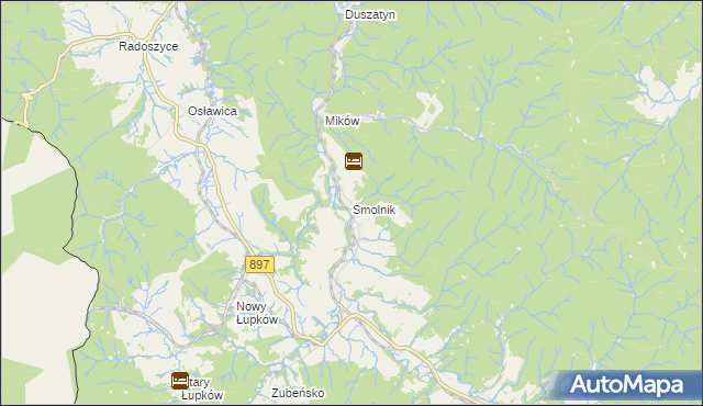 mapa Smolnik gmina Komańcza, Smolnik gmina Komańcza na mapie Targeo