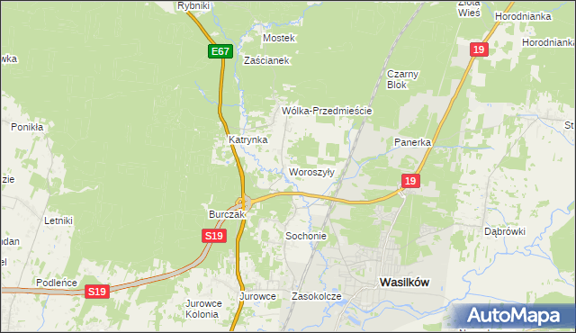 mapa Woroszyły, Woroszyły na mapie Targeo