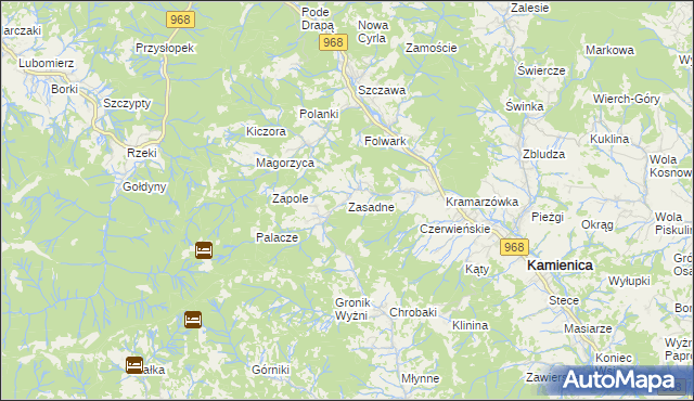 mapa Zasadne, Zasadne na mapie Targeo