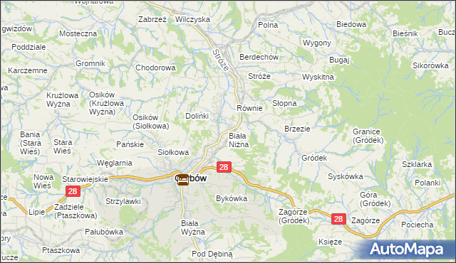 mapa Biała Niżna, Biała Niżna na mapie Targeo