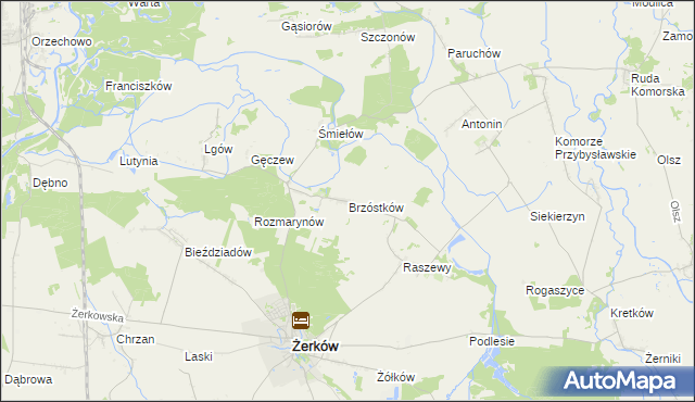 mapa Brzóstków, Brzóstków na mapie Targeo