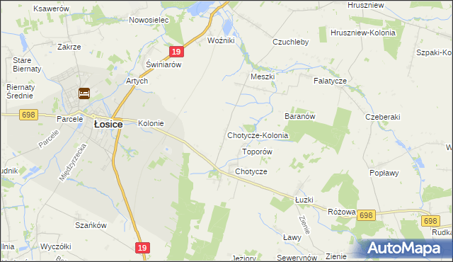 mapa Chotycze-Kolonia, Chotycze-Kolonia na mapie Targeo