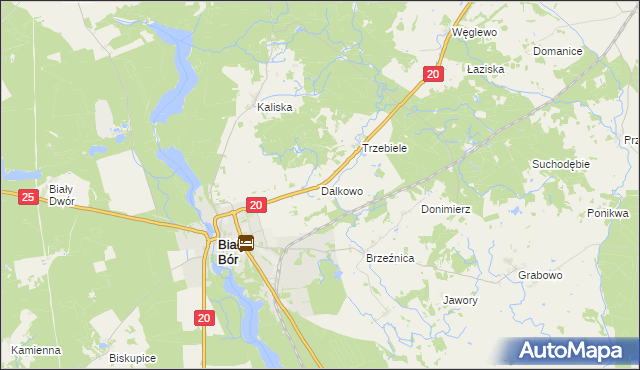 mapa Dalkowo gmina Biały Bór, Dalkowo gmina Biały Bór na mapie Targeo