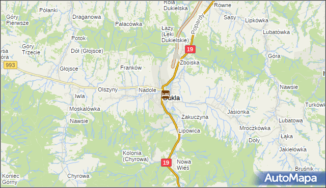 mapa Dukla, Dukla na mapie Targeo