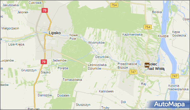 mapa Dziurków, Dziurków na mapie Targeo