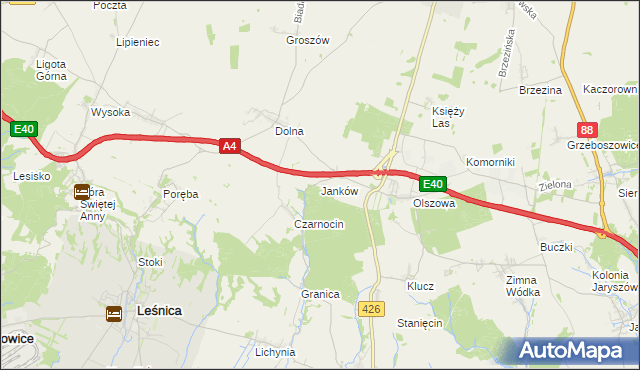 mapa Janków gmina Ujazd, Janków gmina Ujazd na mapie Targeo
