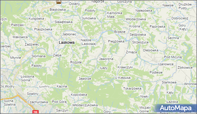 mapa Jaworzna, Jaworzna na mapie Targeo