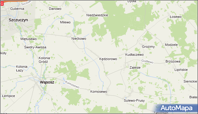 mapa Kędziorowo, Kędziorowo na mapie Targeo