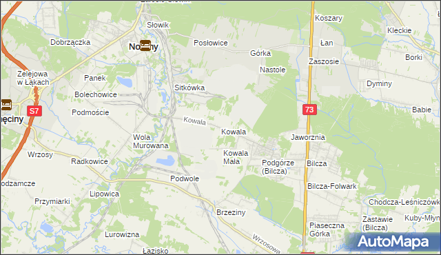 mapa Kowala gmina Sitkówka-Nowiny, Kowala gmina Sitkówka-Nowiny na mapie Targeo