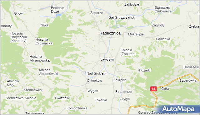 mapa Latyczyn, Latyczyn na mapie Targeo