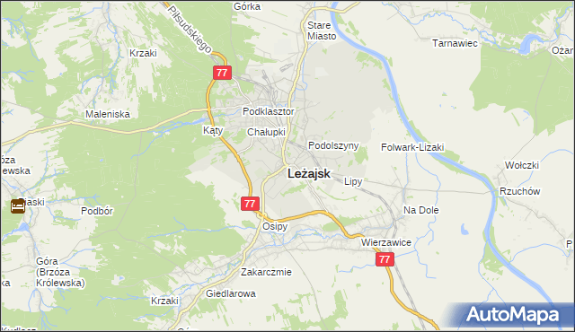 mapa Leżajsk, Leżajsk na mapie Targeo