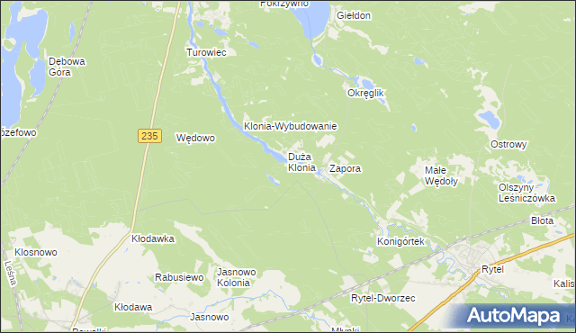 mapa Mała Klonia gmina Czersk, Mała Klonia gmina Czersk na mapie Targeo