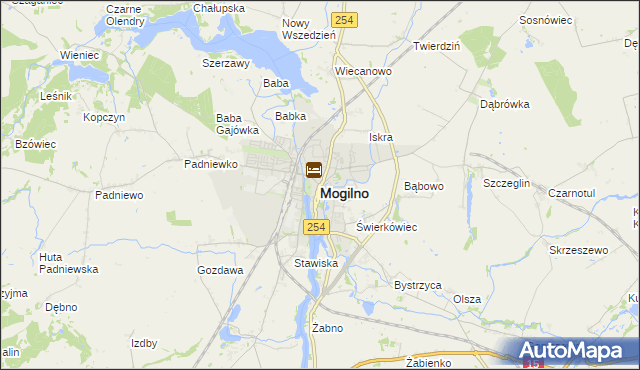 mapa Mogilno, Mogilno na mapie Targeo