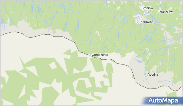 mapa Odrodzenie gmina Podgórzyn, Odrodzenie gmina Podgórzyn na mapie Targeo