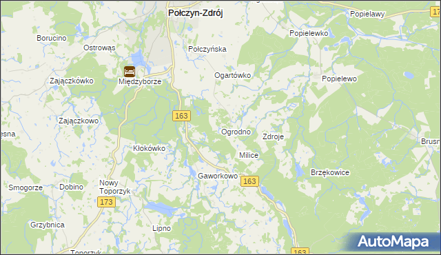 mapa Ogrodno, Ogrodno na mapie Targeo