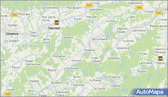 mapa Pewelka, Pewelka na mapie Targeo