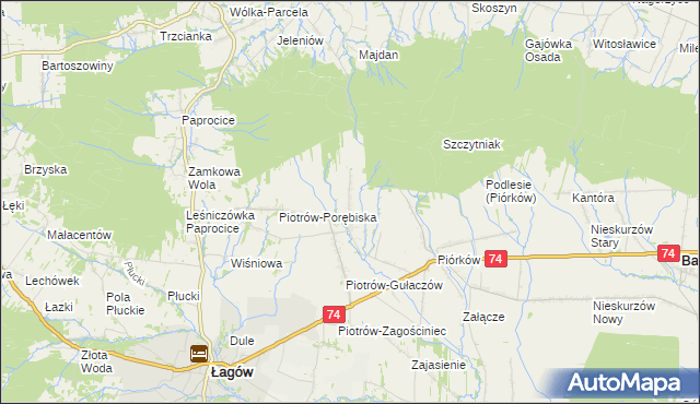 mapa Piotrów-Podłazy, Piotrów-Podłazy na mapie Targeo