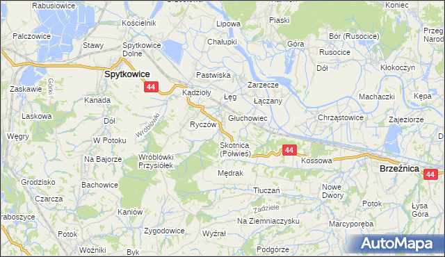 mapa Półwieś gmina Spytkowice, Półwieś gmina Spytkowice na mapie Targeo