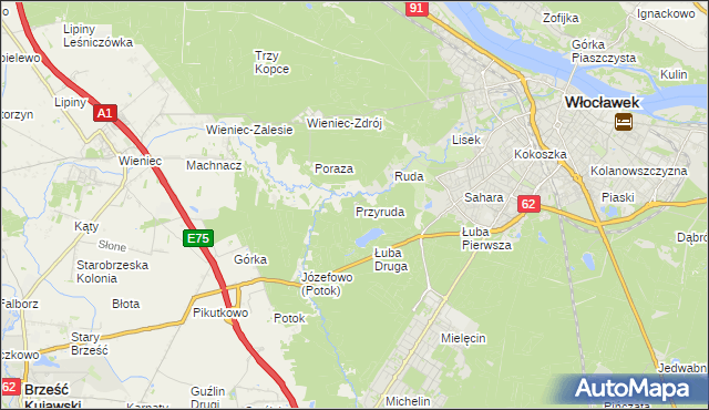 mapa Przyruda, Przyruda na mapie Targeo